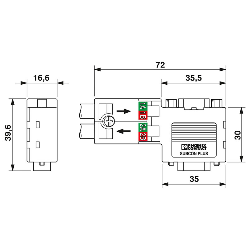 SUBCON-PLUS-PROFIB/90/PG/IDC - D-SUB总线连接