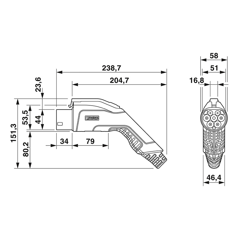 EV-GBG2AB0-13A1-5,0MBK-04-01 - AC充电电缆