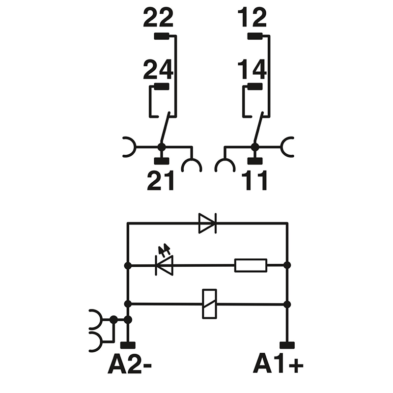 RIF-1-RPT-LDP-24DC/2X21MS - 继电器模块